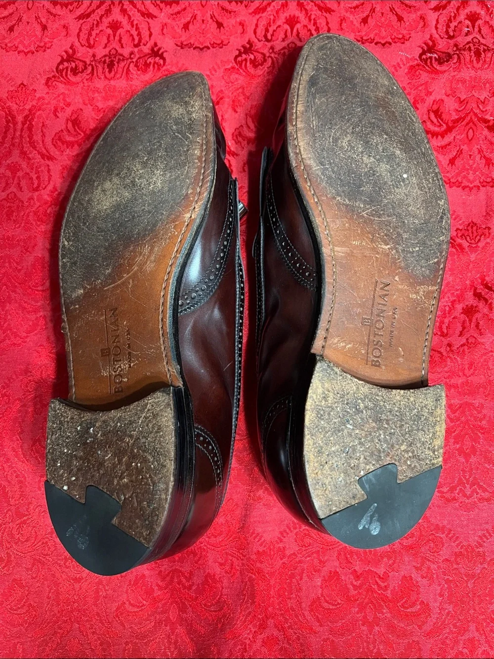 Bostonian Impressions Men’s 15 B/C Burgundy Leather Kiltie Tassel Loafers USA